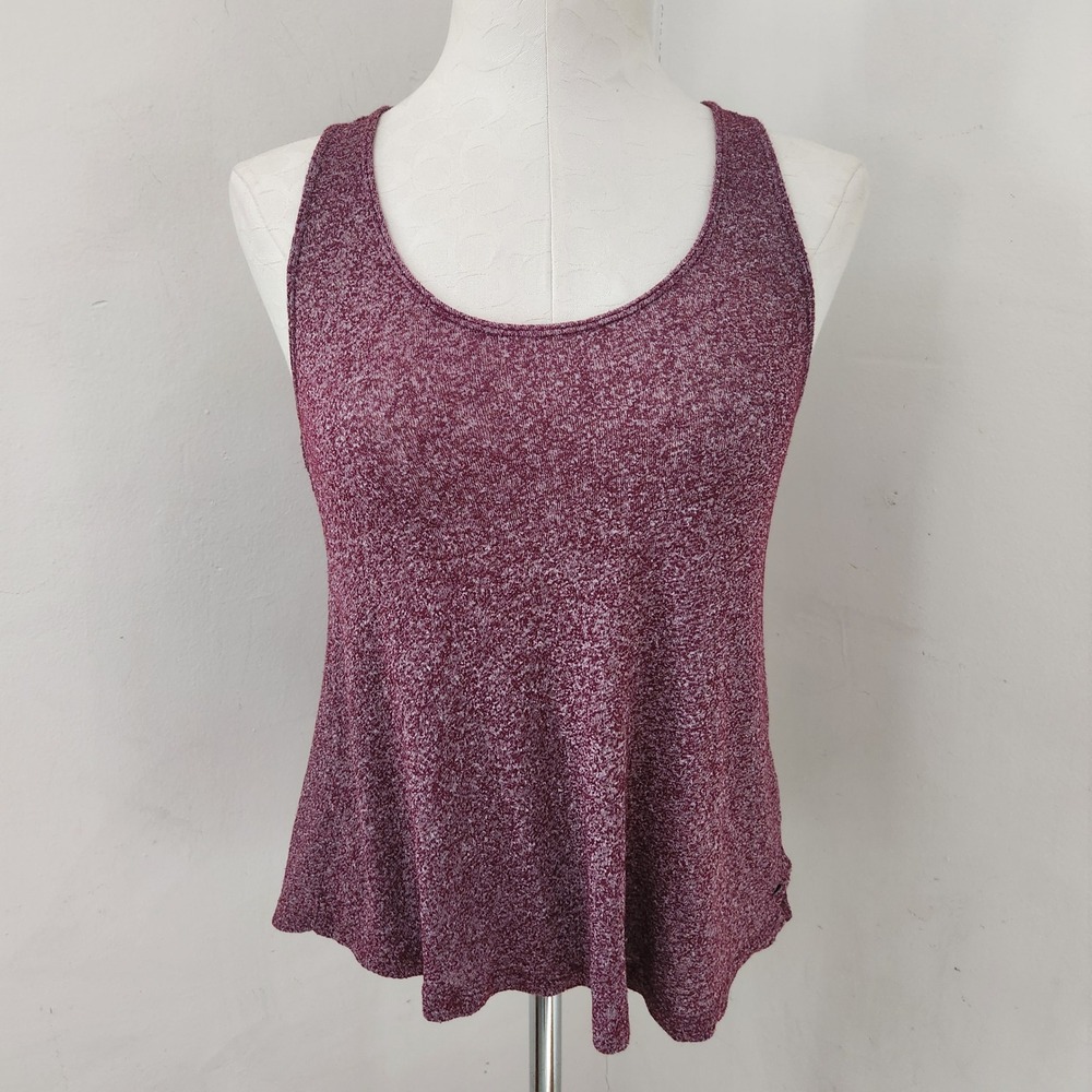 American Eagle Womens Racerback Tank‎ Top Burgundy Heathered Marl Knit Small